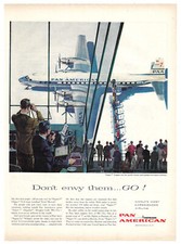 Pan Am Print Ad Vintage Advertisement Airline Advertising Super-7 Clipper 1957