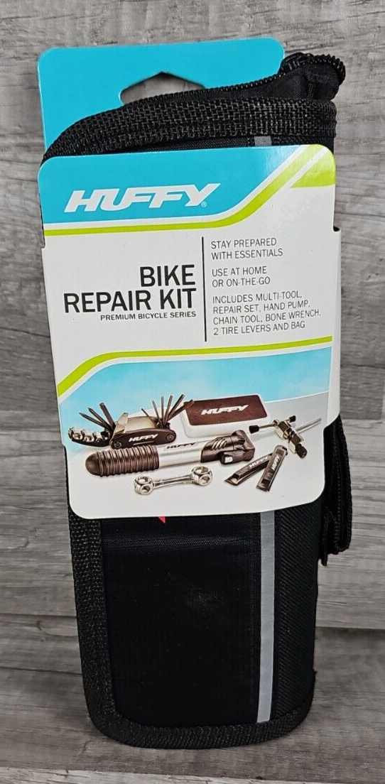 Huffy PREMIUM BICYCLE SERIES BIKE REPAIR KIT MultiTool Hand Pump Bone