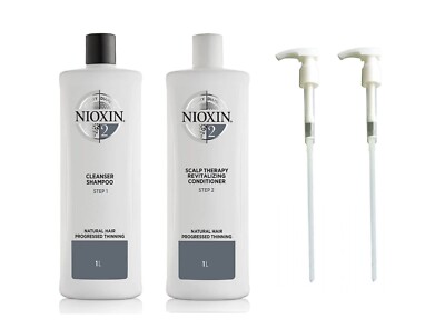 Nioxin System 2 Cleanser Shampoo und Conditioner 1000ml + Pumpen