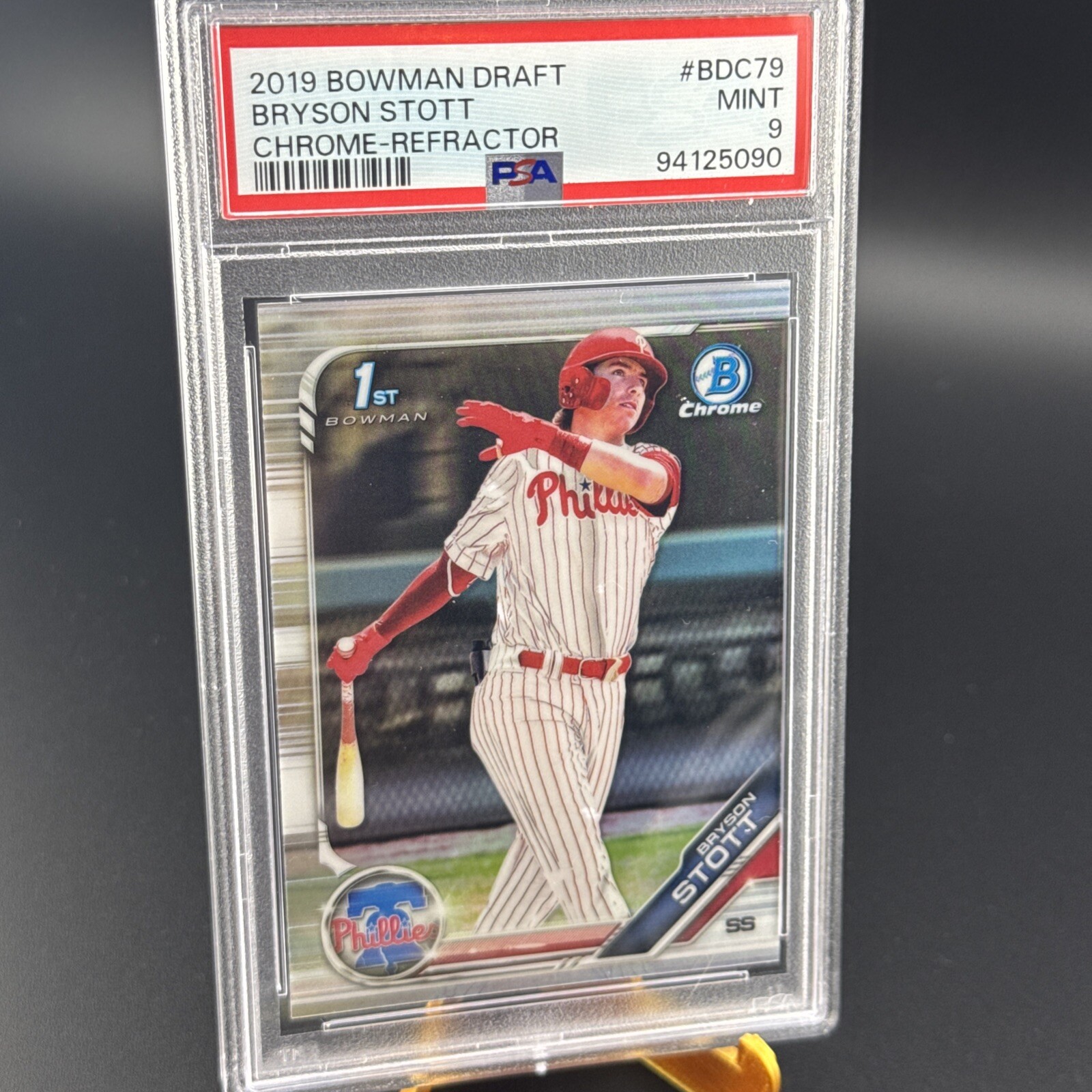 Bryson Stott 2019 Bowman Chrome Draft Refractor #BDC79 1st Bowman PSA 9 MINT
