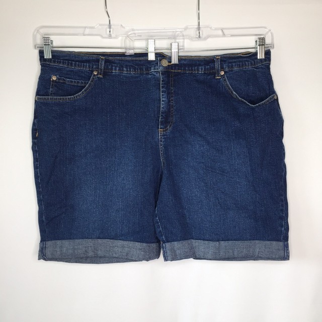 Just My Size JMS Womens 24W Cuffed Jean Denim Walking Bermuda Shorts h119 eBay