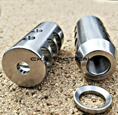 Stainless Steel Muzzle Brake 1/2x28 TPI Stainless Compensator Comp 1/2-28 .223