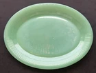 Vintage 1940s-60s Fire King “Jane Ray” Pattern Jadeite 12” Oval Platter