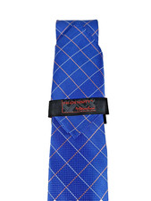 Steven Land Men's Tie and Hanky Royal Blue Orange Silver Hi-Density 3.25" Wide