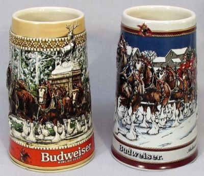 budweiser christmas mugs by year