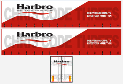 Code 3 selbstklebende Vinyl-Anhänger-Aufkleber - Harbro Feeds - 1/50 1/76 1/148 1/87 1/64