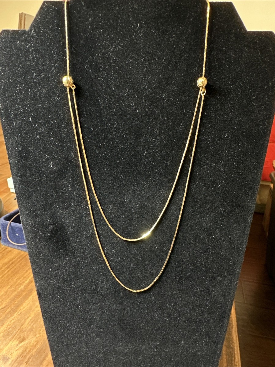 Vintage Slide Adjustable Chain Gold Tone Necklace | eBay