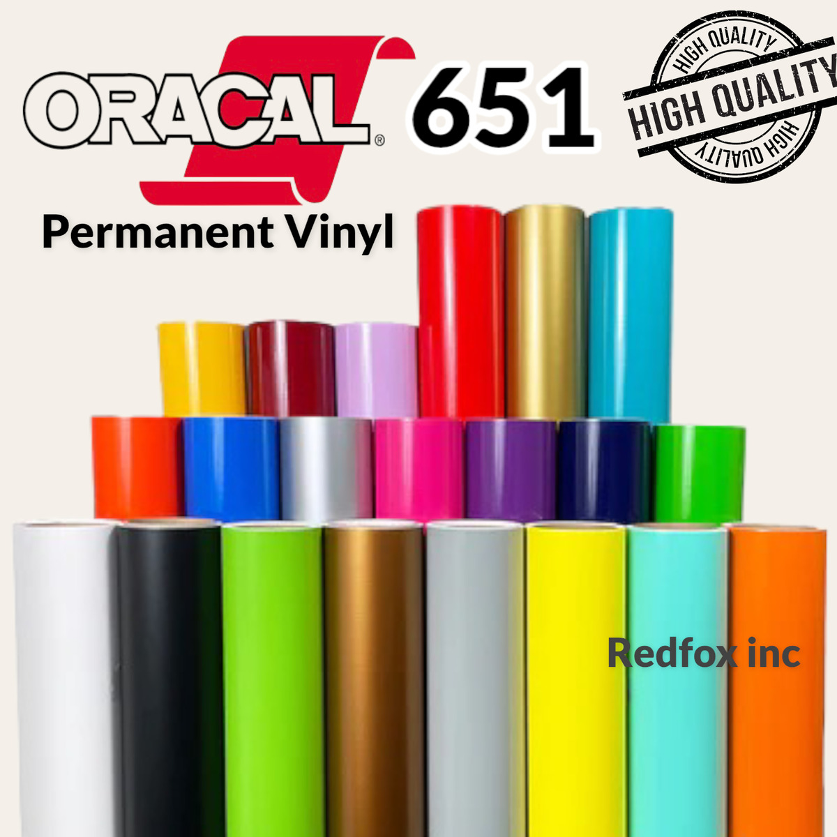 Oracal 651 Permanent Vinyl Decals Lettering Graphics Self-Adhesive 24 x 50  feet