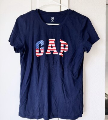 GAP USA Logo Blue Strips T-shirt M(6)Size