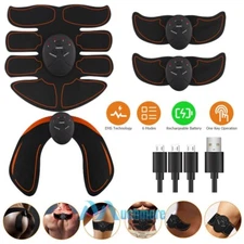 Rechargeable EMS Abdominal Muscle Arms Hips Toning Trainer Patch ABS Stimulator