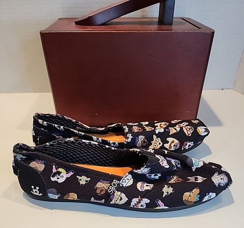 Sketchers Bobs For Dogs Memory Foam Go Fetch Print Sports Black Sz 6 Shoes