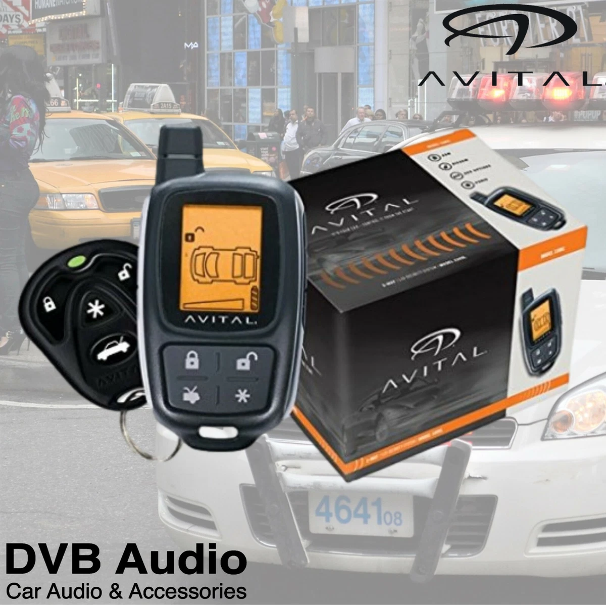 Avital 3305L Car Alarm with 2 Way LCD 4 button remote