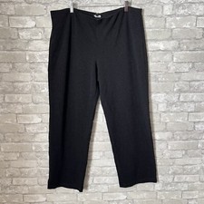 Eileen Fisher Women's XL Black Stretchy Viscose Straight Lego Pants. High Rise