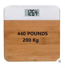 Taylor Digital Bathroom Scale Natural Bamboo 440 Lb CAPACITY batteries included