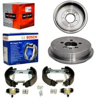Bremstrommeln KIT Ø200Mm 5 Loch+Bremsbacken Satz Bosch VW Audi A2 Seat Skoda