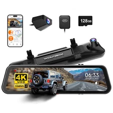 WOLFBOX G900Pro 12MP WiFi Touch Screen Rear View Mirror Dash Cam Smart Mirror
