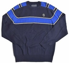 Nautica Mens 69.50 Blue Navy Crewneck Cotton Sweater Large New