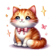 Cute Cat Wall Decal Sticker 18X18cm Large