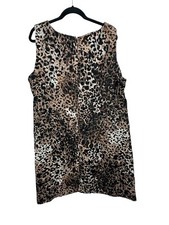 Scarlett Nite Woman Leopard Print Dress Sleeveless 2 Front Pockets Size 22W