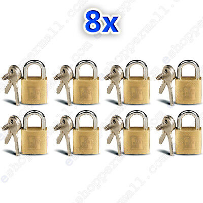 3 Small Metal Padlocks Mini Brass Tiny Box Locks Keyed Jewelry 2 Keys 20mm Safe