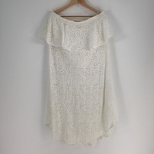 Sportsgirl womens dress size L strapless maxi white broiderie stretch 046747