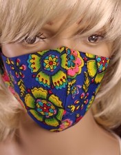 Face Mask Boho Hippie Flowers Bold and Colorful Washable Assorted Colors