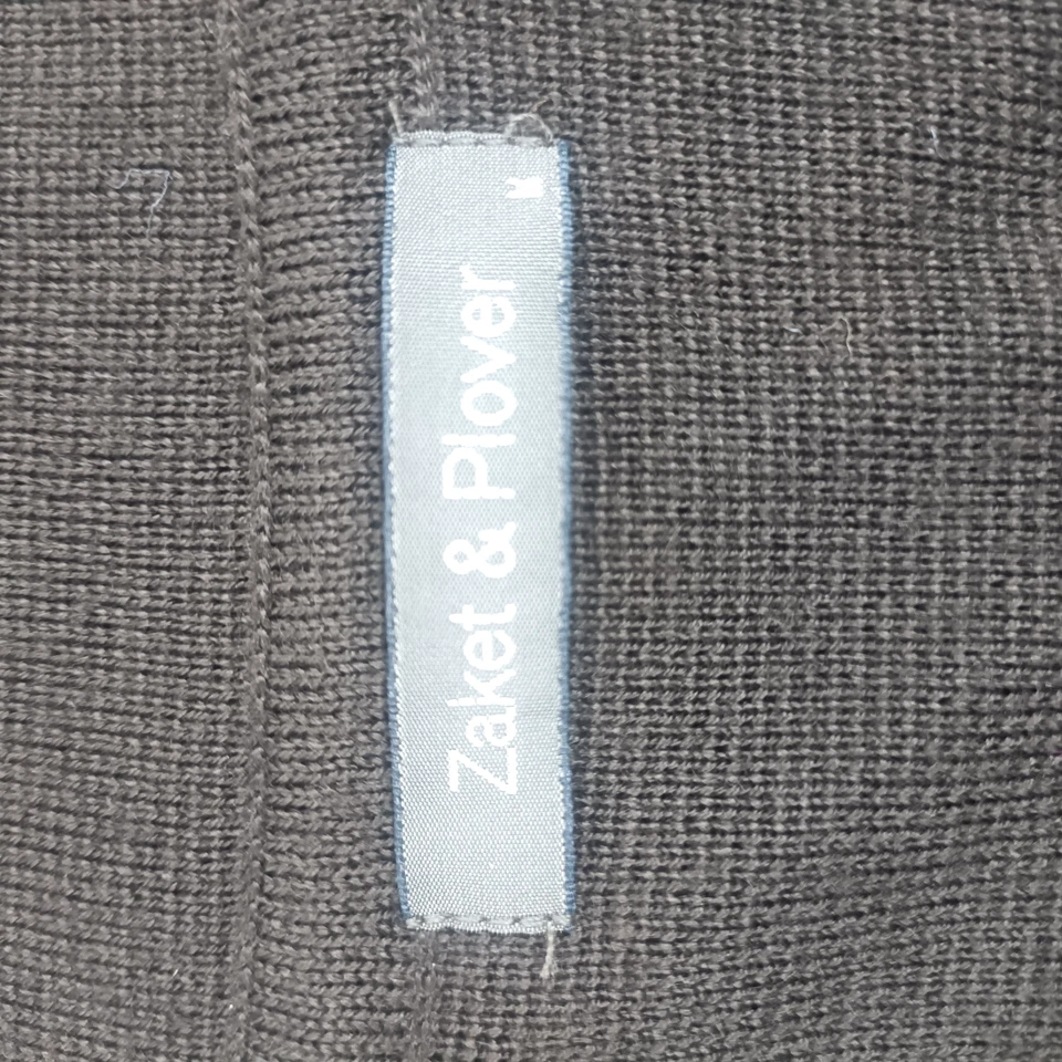 Zaket &Flover Jacket Womens Medium Coat Knit Leather Trim Cozy Wool Black - Image 3 of 3