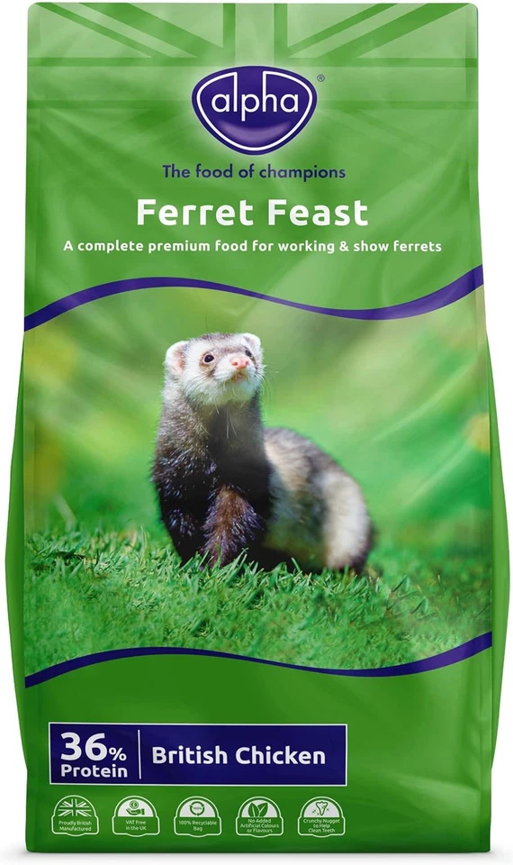 Alpha Ferret Feast Complete Dry Ferret Food Chicken and Fish, 10 Kg
