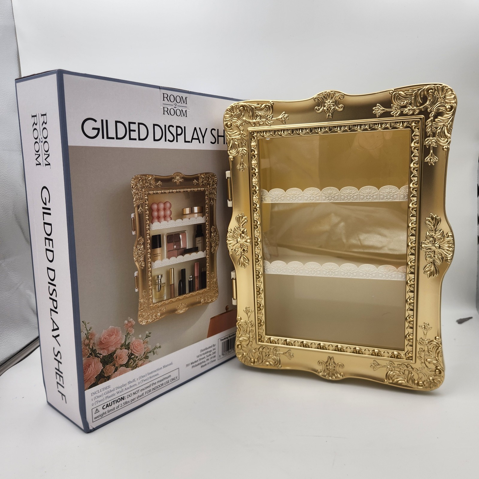 Gilded Display Shelf Five Below TikTok Viral Gold Brand New Room2Room