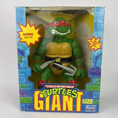 Vintage TMNT Giant 13" RAPHAEL Action Figure [Playmates, 1989] w/ Box COMPLETE