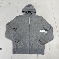 Old Navy Hoodie Youth 8 Gray Full Zip Fleece Kangaroo Hooded Sweatshirt NWT