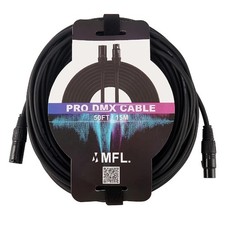 MFL. 50 ft Flexible DMX Cable 22AWG 3 Pin Signal XLR Compatible Male to Female