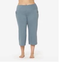 Ruby Ribbon Flare Capri Slate Blue, Size L, Slimming, comfort , pockets SKU#1942