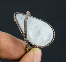 Moonstone Handmade Gemstone Copper Wire Wrapped Designer Jewelry Ring