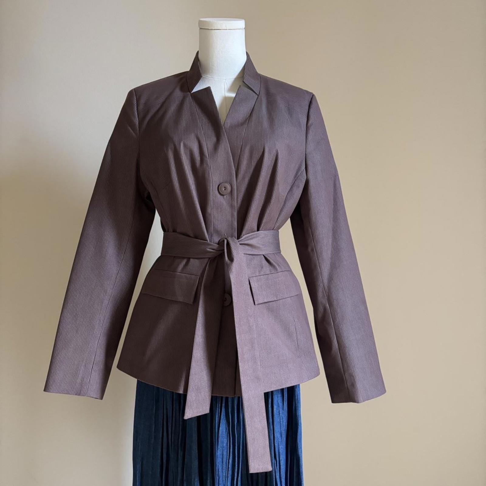 pendleton brown jacket with white pinstripes - image 7