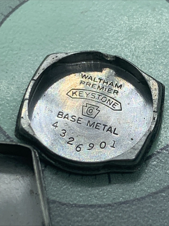 Lote de 3 respaldos de caja de reloj mecánico vintage Waltham, ancla, art déco Foto 3 de 4