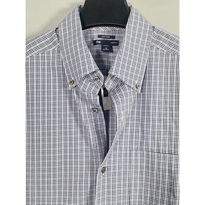 Gap Mens Original Fit Non-Iron Gingham Button Down Shirt Blue White M 15-15.5