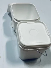 2 Gallon White Food Grade Bucket with Lid Count 2 Pack