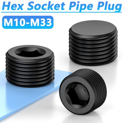 #ad M10 M33 Socket Tapered Pressure Pipe Plugs 12.9 Steel DIN 906 Hex Socket Plug $237.29
