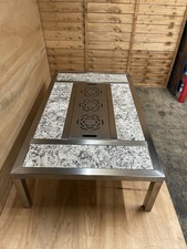 🔥Handmade Stainless Steel BBQ Fire Table & Sofa Set – Granite or Quartz Top