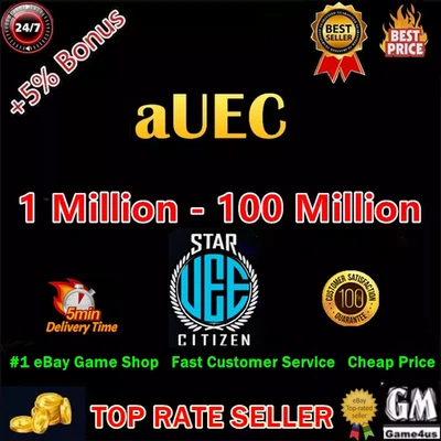 Star Citizen aUEC🔥5-50 Million + 5% Bonus🎁Ver 4.9.0 Live UEC✔️Virtual Item - Image 1 of 2