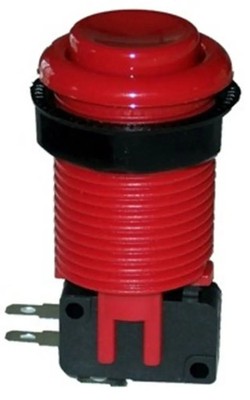 Red Long Length Arcade Game Push Button w/ microswitch Also for Mame and Jamma