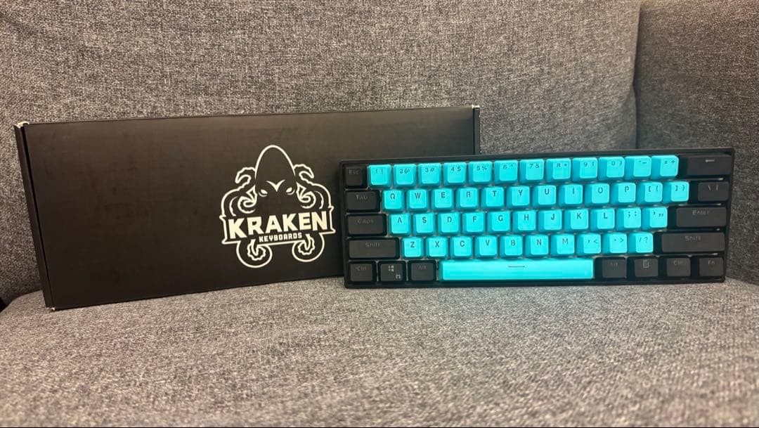 Kraken Pro 60 ブラック＆ブルー Kraken Pro 60 Black Blue Mechanical Gaming Keyboard Compact Wired