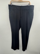 NWT Nine West Flat-Front Ponte Dress Pant Womens 16 Black Pocket Pull On Stretch