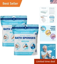 No Rinse Shower Wipes - 50 Count Unscented Wipes for Quick and Easy Cleansing