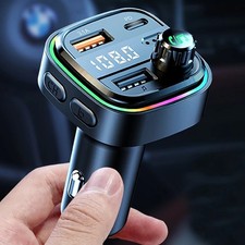 Car MP3 Player Bluetooth 5.0 FM Transmitter Handsfree Car Radio Modulator with B