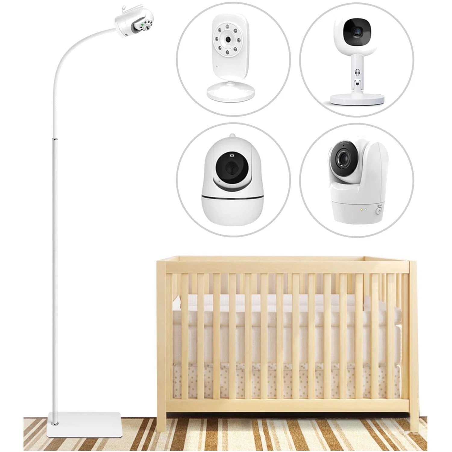 Baby Monitor Floor Stand Mount, Compatible With, Hellobaby, DXR-8, & Nanit Pro
