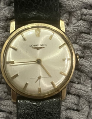Longines Vintage Men's 33mm Gold Filled Manual Wind Dress Watch, White Dial