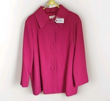 Marks & Spencer Pink New Wool Blend Coat Size 20 Retro Late 2000s 75% Wool