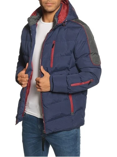Soul Star Men’s Hooded Puffer Jacket – Warm Winter Coat with Zip Pockets - product listing photo